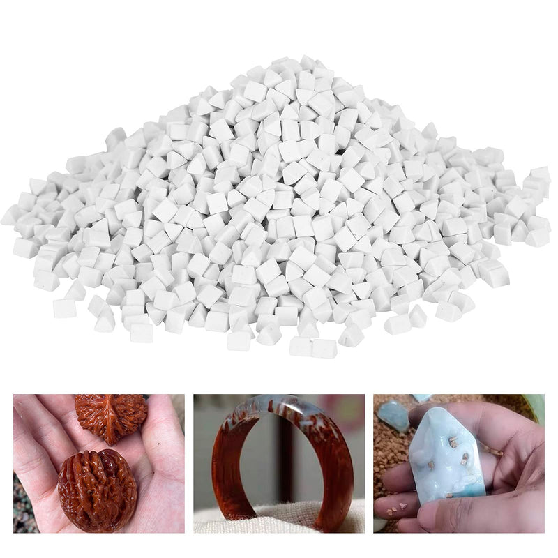 GLOGLOW Ceramic Triangle Pellets for Vibration Polishing Grinder 0.2 Inch Ceramic Filling Media