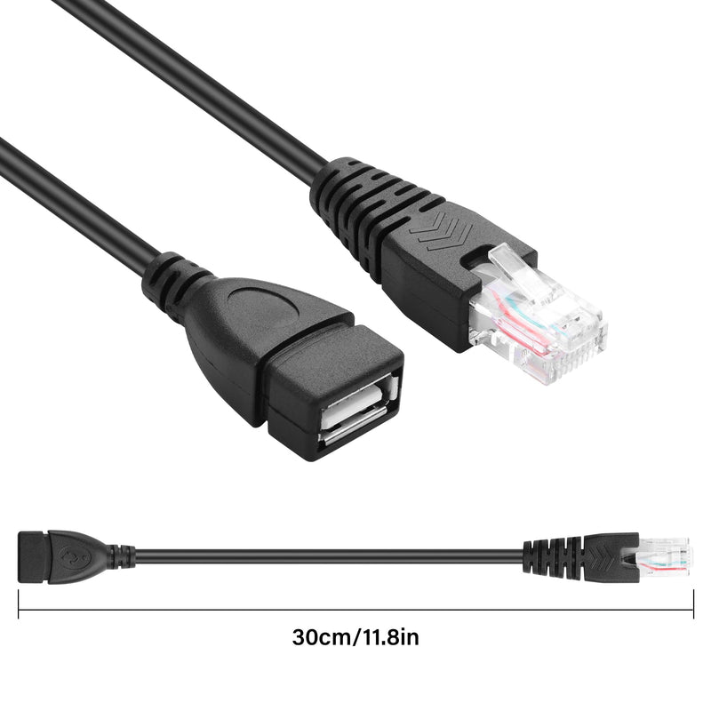 SinLoon USB to RJ45 Ethernet Cable 2 Pcs USB Female to RJ45 8P4C Ethernet Male Extension Cable for Router,ADSL Modem,Camera etc