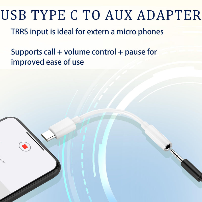 USB-C to 3.5 mm Headphone Jack Adapter, 3 Pack USB C to Aux Audio Dongle Cable Cord Compatible with iPhone 15 Series, iPad Pro, Galaxy S23/S22 Ultra Headphone Adapter
