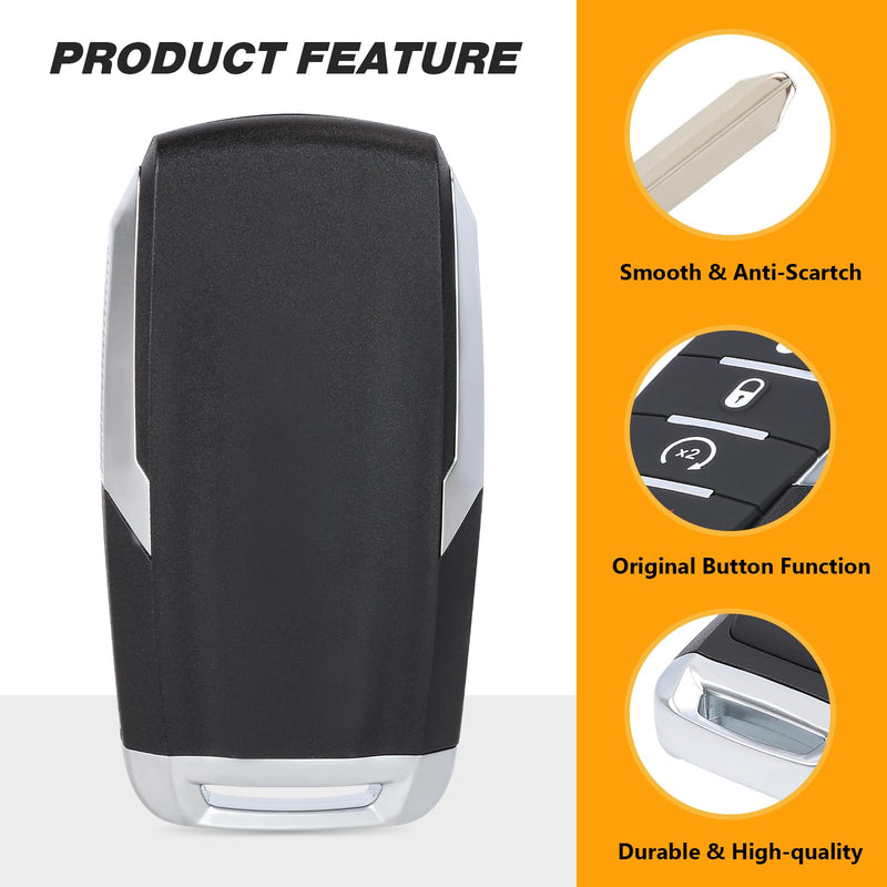 Car Key Fob Remote Keyless Entry Control for Dodge Ram 1500 Pickup 2019 2020 2021 2022 2023 2024 OHT-4882056 68442907 68291689 4 Buttons 433MHz 4A Chip
