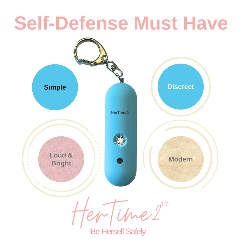Personal Safety Alarm for Women – Travel Safe and Waterproof Self Defense Alarm for Women by Women – Safety Alarm Keychain for Women – Loud Alarm – Strobe Light – Keychain Alarm (Aqua) Aqua
