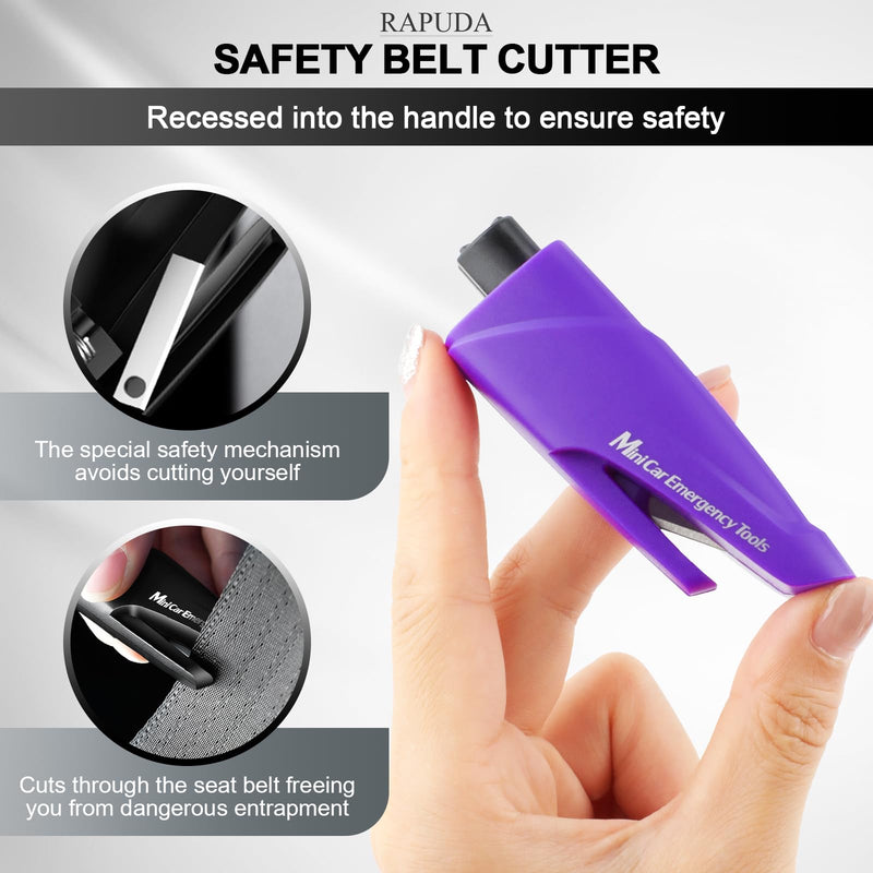 Window Breaker Seatbelt Cutter,3-in-1 Mini Glass Breaker, 3 Pack Car Escape Tool for Land and Underwater,Keychain Car Emergency Tool（Pink/Purple/Sky Blue） Upgrade Pink/Purple/Sky Blue