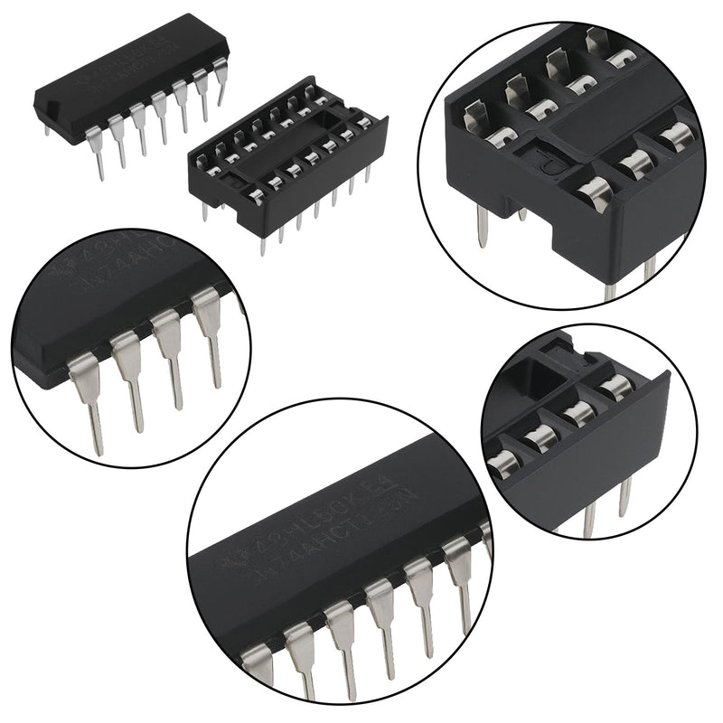 5 Sets SN74AHCT125N Quad-Bus Buffer Chips with Three States and Sockets for Buffering Digital Circuits