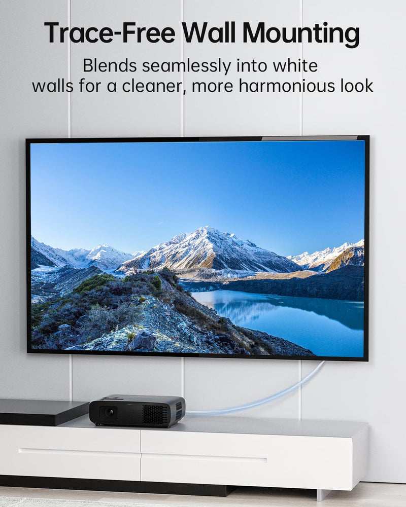 10K 8K Fiber Optic HDMI 2.1 Cable 16.5ft, HDMI Cable White Super Flexible 48Gbps, 8K60Hz & 4K120Hz, Support eARC, Dolby, HDCP 2.2&2.3, HDR 10, Compatible with Blu-ray Roku LG PS5 PS4 Xbox 16.4FT