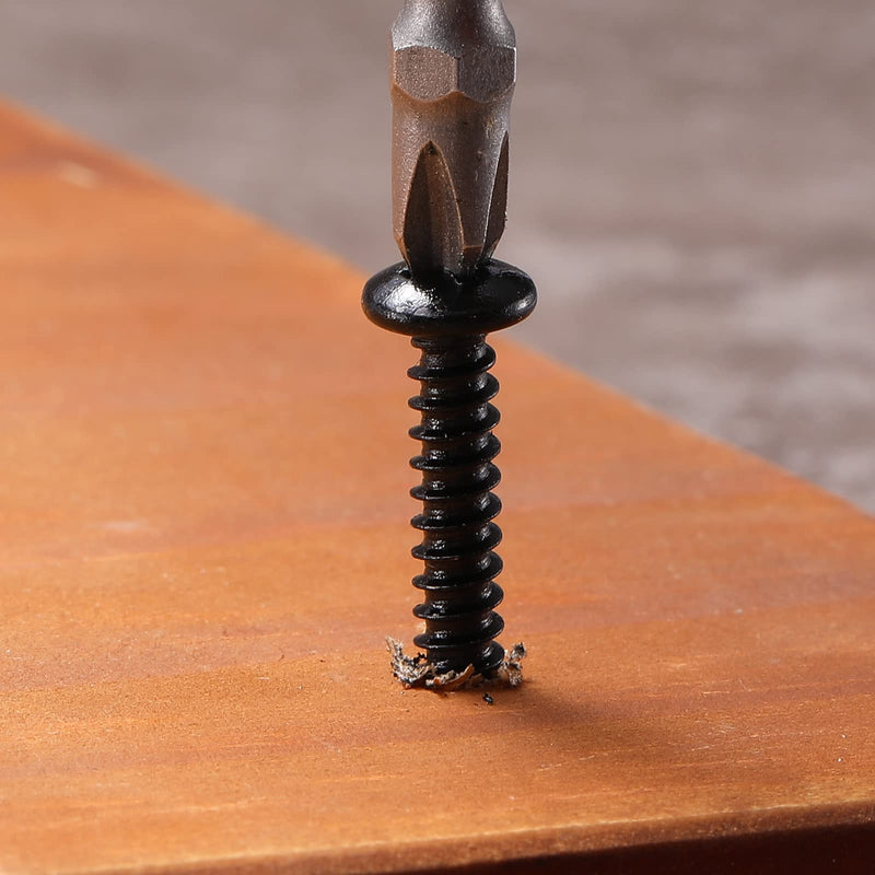 #10 x 4 Wood Screw 100Pcs 18-8 (304) Stainless Steel Pan Head Fast Self Tapping Drywall Screws Black Oxide by SG TZH #10 x 4"