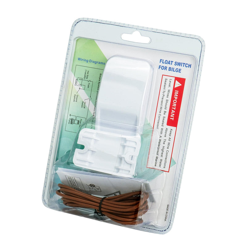 Sanuke Boating Bilge Pumps Switch, DC 12V 24V 32V Float Switch, White | Automatic Marine Water Pump Switch, Portable Bilge Accessories for Boats, Pools, RVs, Reliable, Durable, Easy to Install