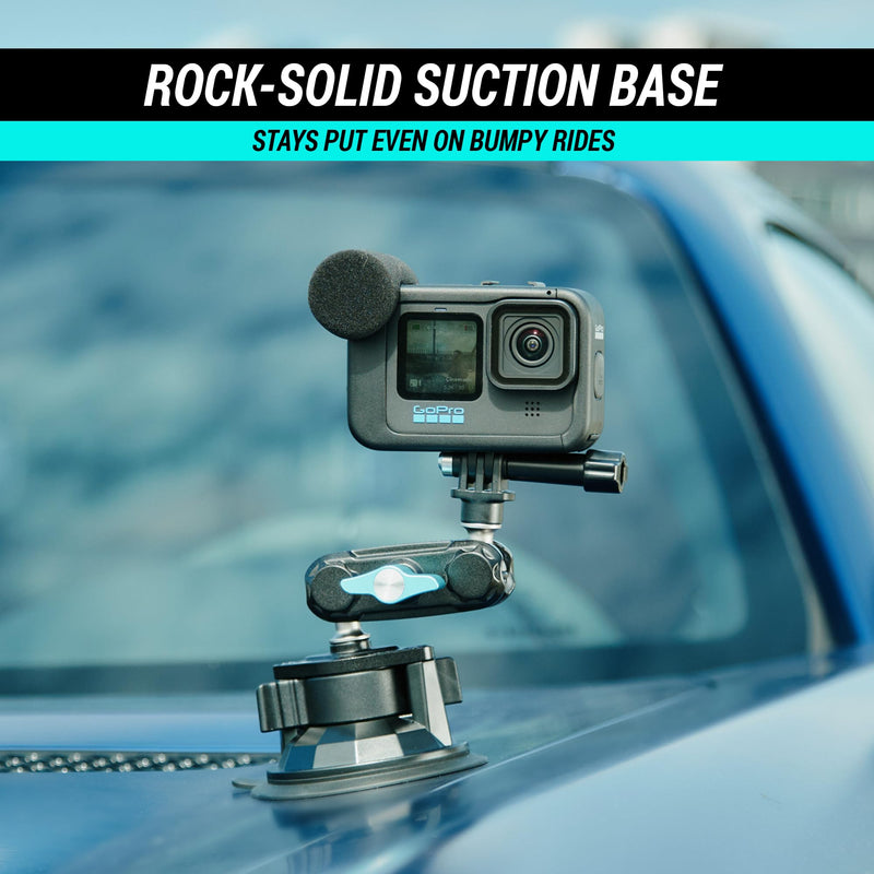 CARMOUNT TitanX100 Pro Heavy Duty Car Mount – Window Phone Mount & Windshield Mount Cell Phone Holder, Adjustable Suction Cup Phone Mount, Action Camera, iPhone, Android Phone Holder for Car & Truck