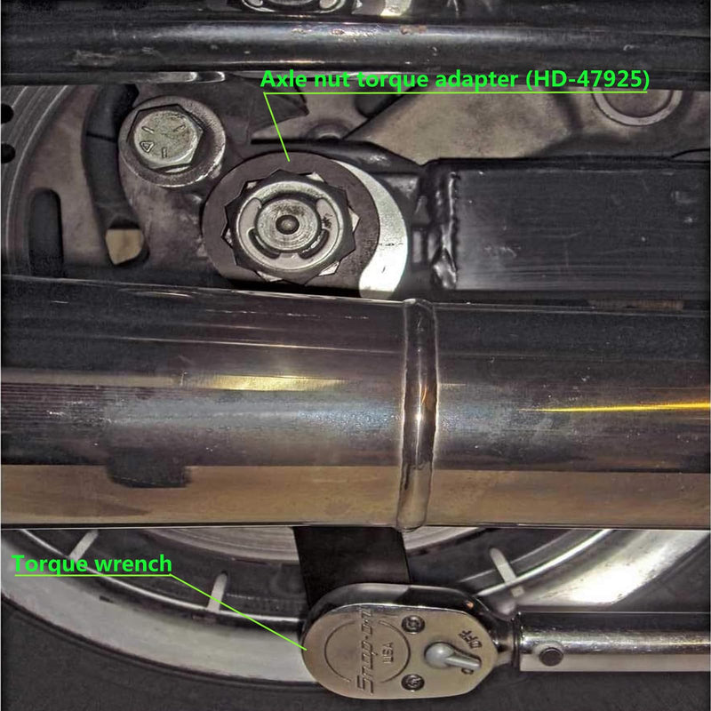 36 mm Axle Nut Wrench， HD-47925 Rear Axle Nut Torque Adapter for Harley， 1/2" Square Drive， Mufflers Removal Not Needed