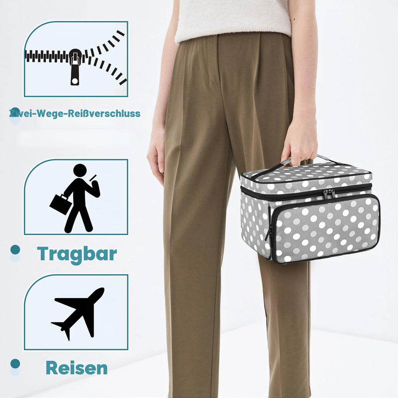 Luxja Medical Bag, Emergency Bag for Medical Accessories, Medicine Bag for Travel, Medical Bag for First Aid Kits, Grey Dot | Medicine bag for on the go, medical bag for first aid sets, grey dot