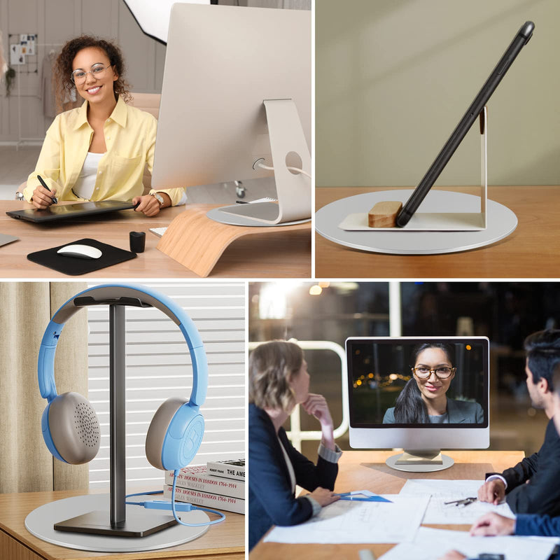 360° Rotation Monitor Swivel Base - Computer Screen Monitor Stand Flat Panel Turntable Rotating Swivel Base for Mac Laptop Potted Plants, Arts Crafts Display Stand