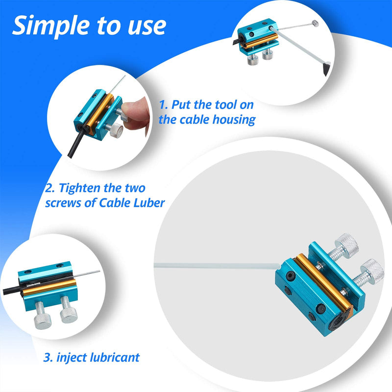 2 Pieces Vehicle Cable Lubricator Alloy Cable Lubricator Clutch Throttle Cable Lubricator Dual Oiler Cable Lube Tool for Motorcycles Bicycle Boat Bike Cable Lubrication