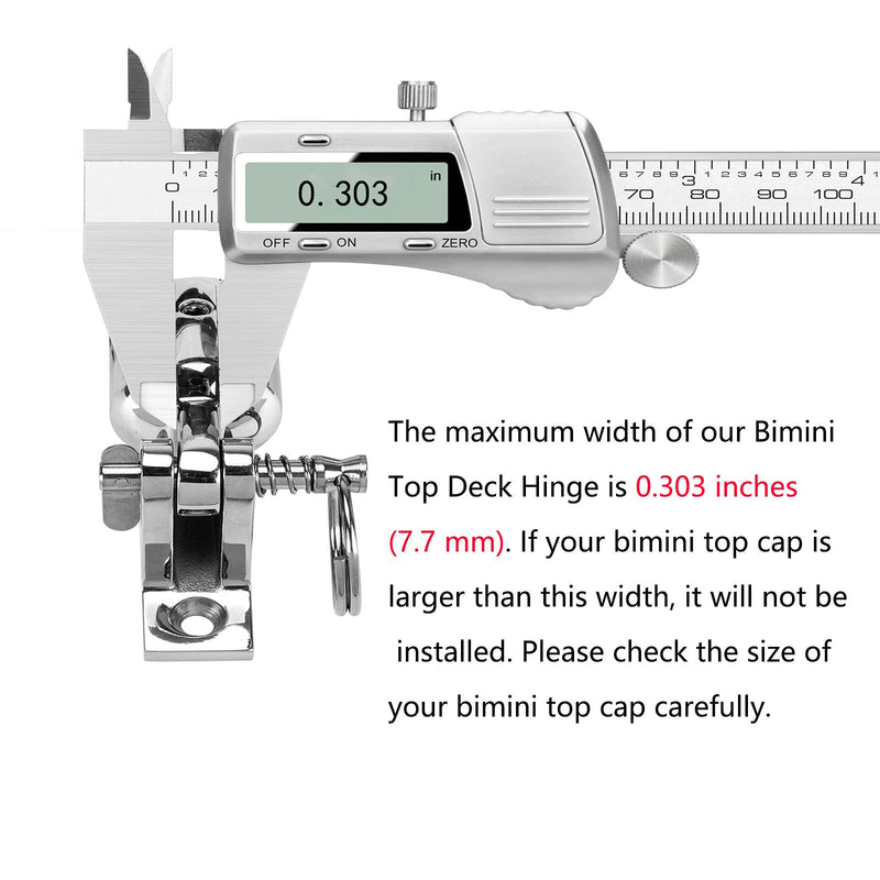 Bimini Top Deck Hinge with Quick Release pin, Bimini Top Fitting Hardware 90° Deck Hinge, 316 Stainless Steel, Installation Screws(4 Packs)