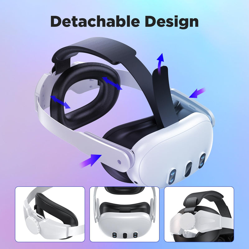 YOGES Head Strap Compatible with Meta Quest 3S & Quest 3, Comfort Head Strap for Elite Strap Replacement for Quest 3 Accessories Adjustable Lightweight VR Headset Strap 18.9"-26.7"
