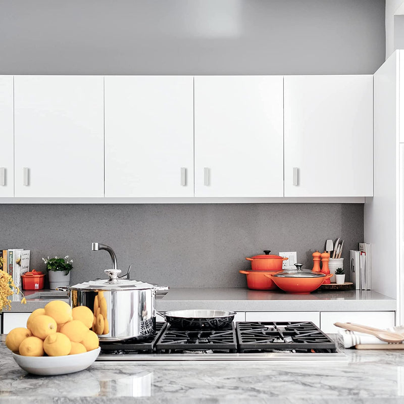 Ravinte 10 Pack Brushed Nickel Square Bar Cabinet Knobs 2 Inch Square Cabinet Handles Silver Single Hole Kitchen Cabinet Pulls | Single Hole, Stainless Steel, Easy Install, Screws Included, Rust-Resistant, Kitchen, Bathroom, Drawers, Cabinets