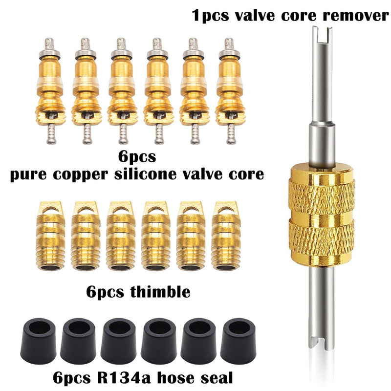 R410A Mini Split Adapter, 5/16" Female to 1/4" Male Flare, R410a Adapter for Mini Split System, Charging Vacuum Port Adapter with Accessory Parts for Air Conditioner and HVAC 27pcs