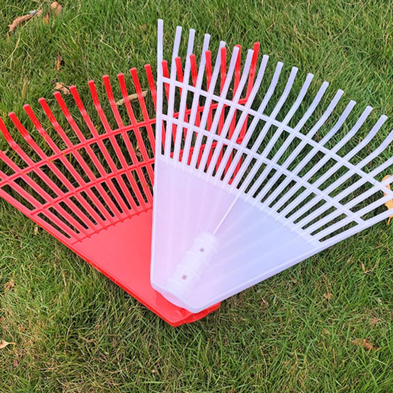BESPORTBLE Plastic Rake Head 21 Tines Garden Leaf Rake Spring Shrub Grass Replacement Head for Garden Lawn Yard Patio Red
