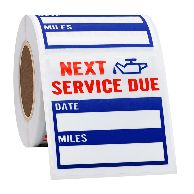 [Australia - AusPower] - Hybsk Clear Oil Change/Service Reminder Stickers 2x2 inch Premium Quality Oil Change Stickers 200 Labels on a Roll (Blue) Blue 