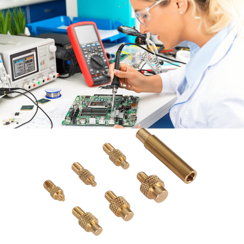 Heat Set Insert Tips, M2 M2.5 M3 M4 M5 M6 1/4 Inch M8 936 Universal Soldering Iron Tips Soldering Tips Brass Contact Face to Face Easy to Use 3D Printed Parts