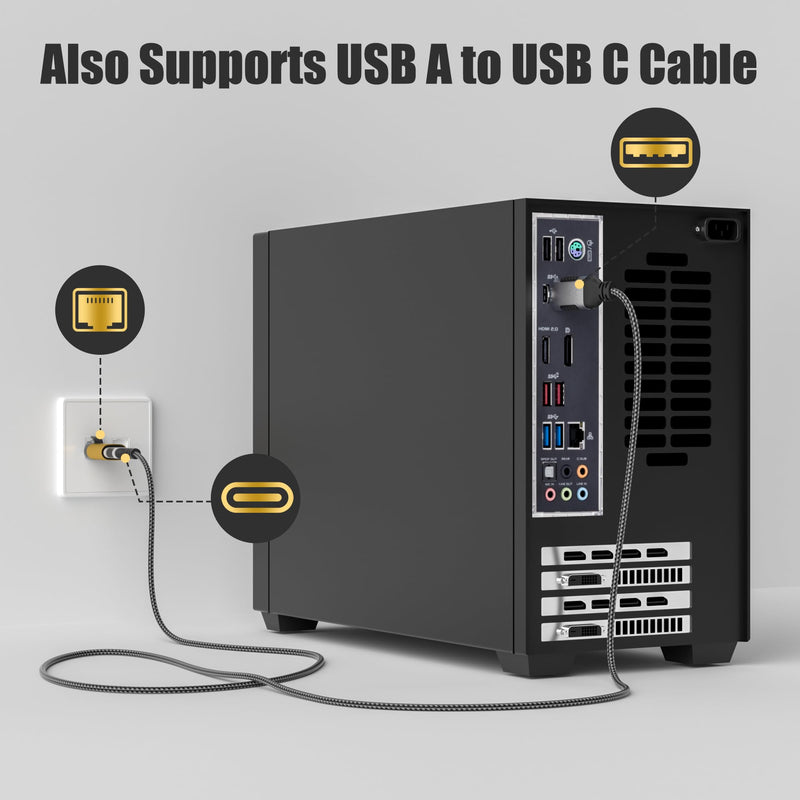 USB C to Ethernet Adapter, New Idea RJ45 Male to USB C Female Network LAN Adapter, Built-in Smart Chip, Simply Insert Daily Charging Cables to Access The Internet RJ45 to USB-C Adapter