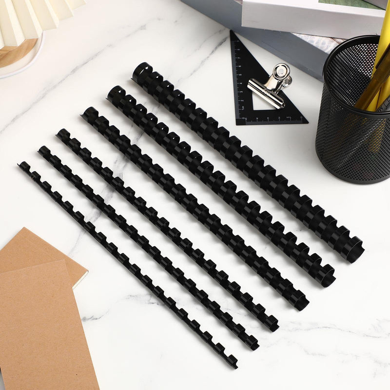 Yunsailing 150 Pack Plastic Binding Combs Plastic Binder Comb Ring 19 Ring Binding Spines Letter Size Spiral coils for Notebook Calendar(1/4 5/16 3/8 1/2 5/8 3/4 in,Black) Black 1/4 5/16 3/8 1/2 5/8 3/4 In
