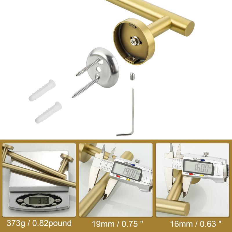 SAYAYO Towel Racks for Bathroom, 31.5 Inch Towel Bar Brushed Gold, Towel Rod Wall Mount, SUS304 Stainless Steel Towel Holder (29 Inch Total Length) 31.5" (29" Hanging Length)