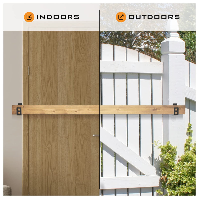Door Barricade Brackets Open Bar Holder Heavy Duty Reinforcement Door Lock fits 2x4 Boards (4 Pack) 4 Pack