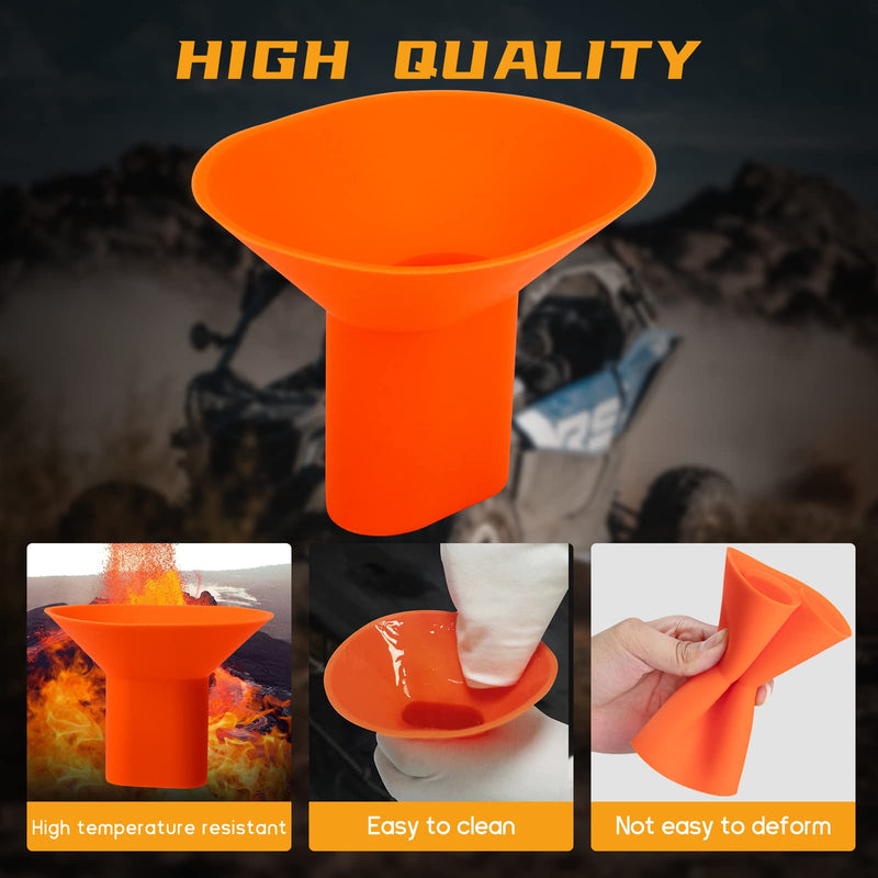 QUICKWOLF X3 Oil Change Funnel, Maverick X3 Oil Drain Funnel Compatible for Can Am X3 Oil Funnel by Flexible Silicone for Most of UTV ATV Motorcycle Car(Orange) Orange