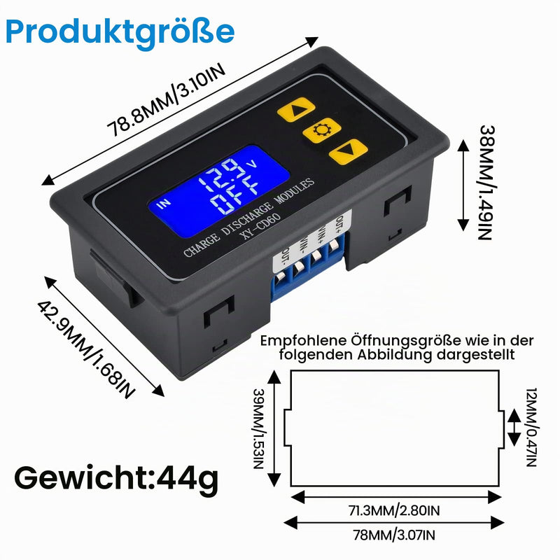 Heemol Battery Monitor Module Low Voltage Shut-Off Protects DC6-60V 10A with Display for Lithium Batteries