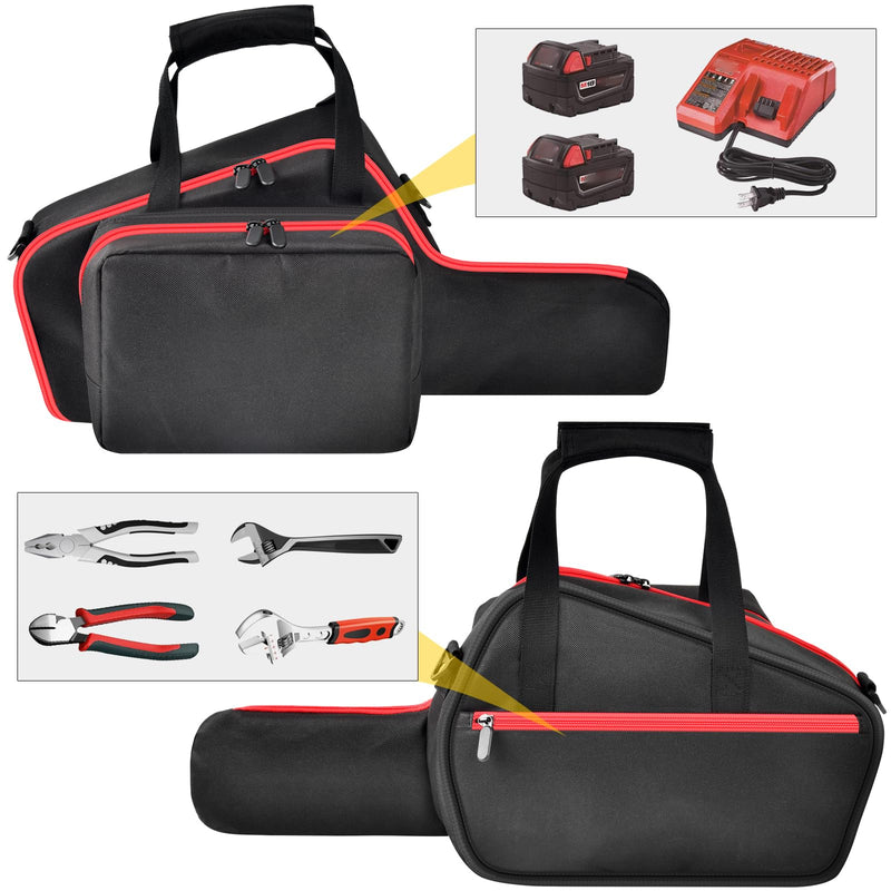 Mini Chainsaw Bag for Milwaukee M18 FUEL Hatchet 3004-20 | Tear-Resistant Oxford Bag With Battery And Charger Pockets, Carry Handles And Padded Shoulder Strap; Case Only