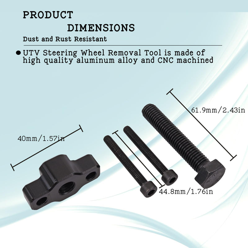 UTV Steering Wheel Puller Kit,UTV Steering Wheel Steering Bracket Puller,Compatible with Polaris RZR XP1000 Turbo