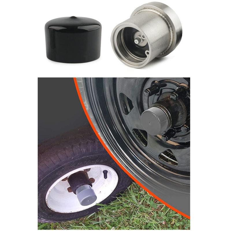 FDXGYH 4 Pcs 1.98-Inch Bearing Bars Cover Bearing Rubber Caps Trailer Wheel Hub Dust Covers Replacement Bearing Protector (Black) BL-4PCS