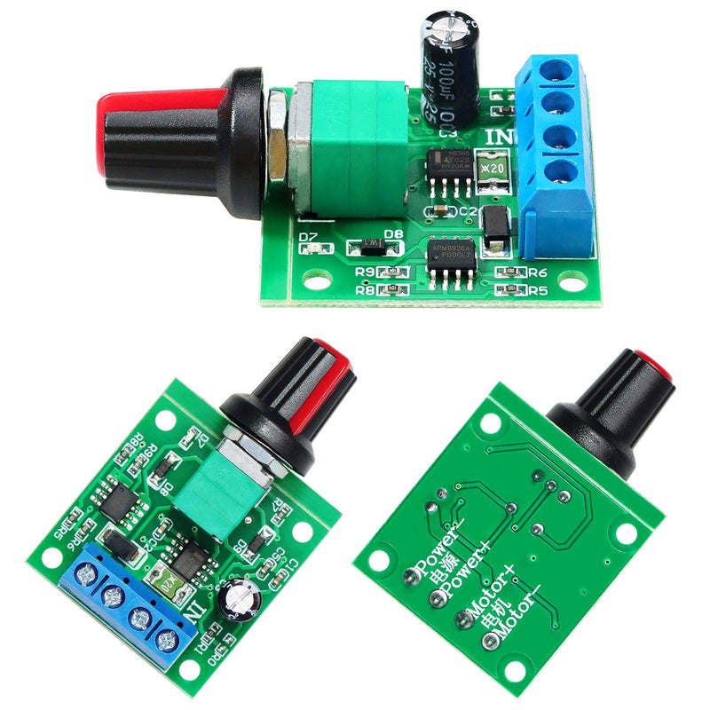 WayinTop 2pcs PWM Motor Speed Controller DC 1.8V 3V 5V 6V 12V 2A 1803BK Adjustable Speed Controller Low Voltage Control Module Controller with Button