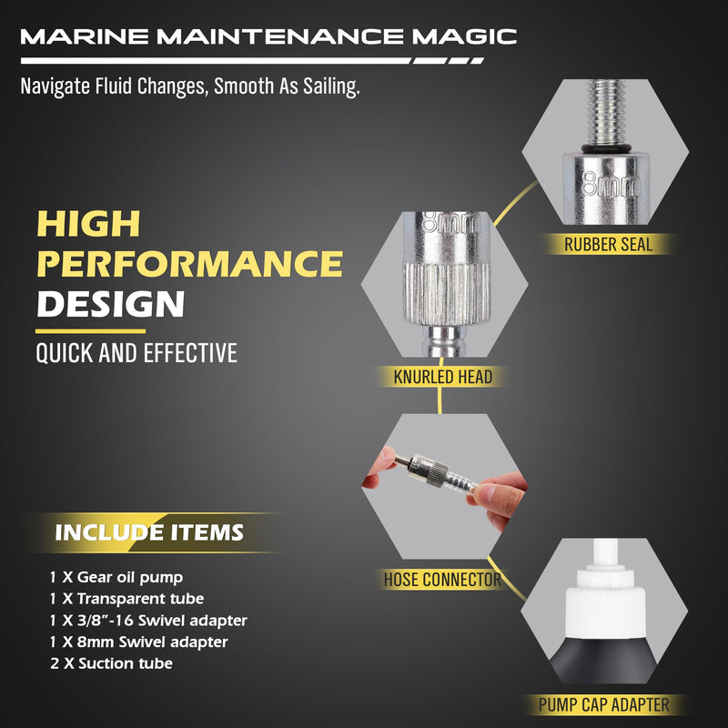 Lower Unit Gear Oil Pump: Transmission Fluid Transfer Extractor Kit Marine Boat Engine Motor Automotive Car Change Can Bottle Filler Differential Lube Liquid Suction Filling Siphon Manual Hand Tool