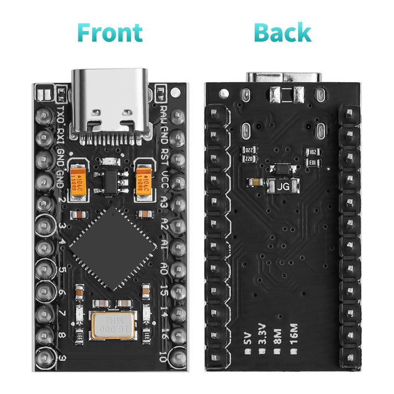5pcs Pre-Soldered Pro Micro ATmega32U4 5V 16MHz Development Board Microcontroller USB C Interface Compatible with Arduino IDE 5