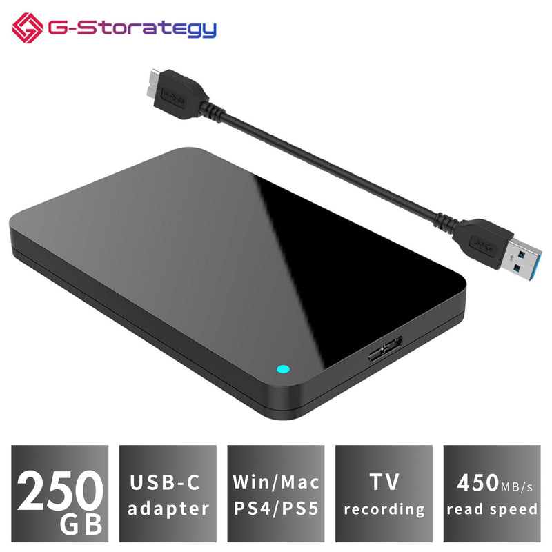 250GB Extreme Portable SSD - Up to 1050MB/s - USB-C, USB 3.2 Gen 2 - External Solid State Drive - GS66025EX-BK 250GB