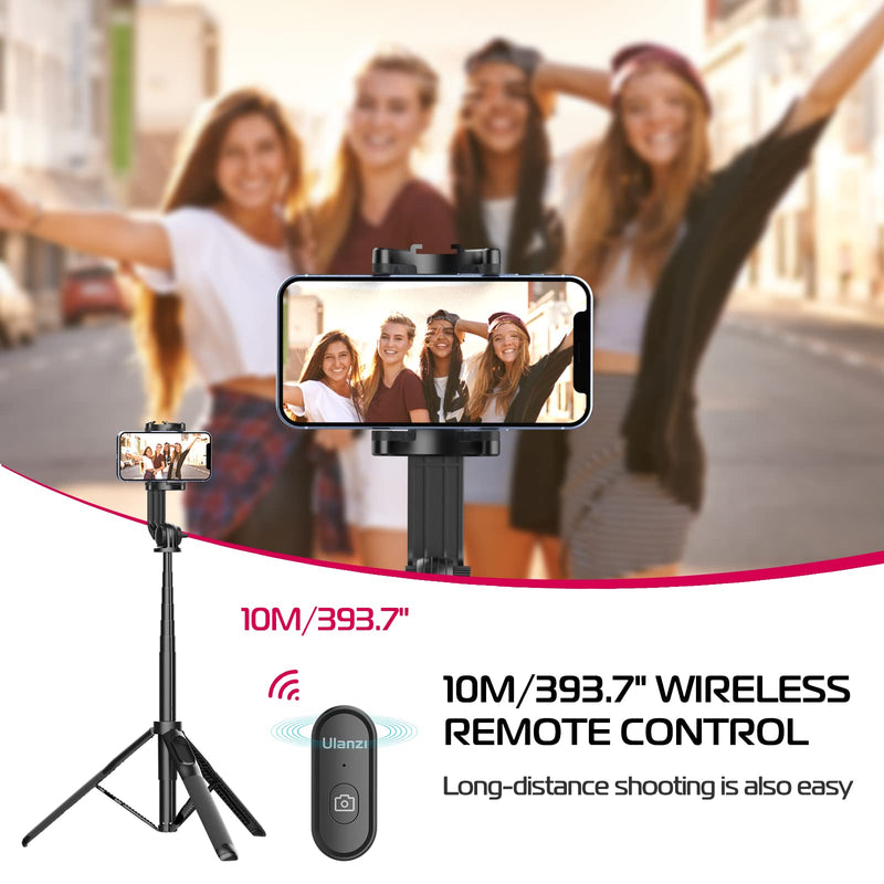 ULANZI SK-03 Selfie Stick Tripod, 64" Professional Stable Phone Tripod Stand for Smartphone/Action Camera, 3 in 1 Extendable Phone Holder with Detachable Remote for Travel Selfies Video Recording Vlog SK-03 Tripod