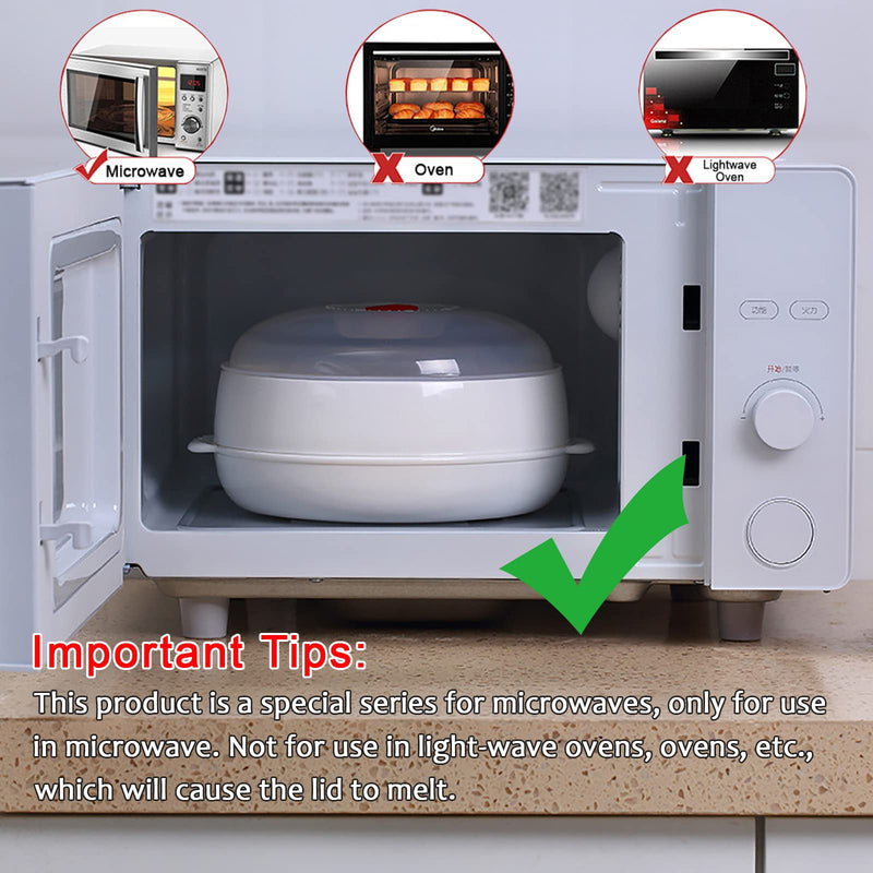 Microwave Vegetable Steamer, Microwave Steamer for Vegetables, Microwave Heating Bowl, Micro Cookware for Cooking (3 - Layer) 3 - Layer
