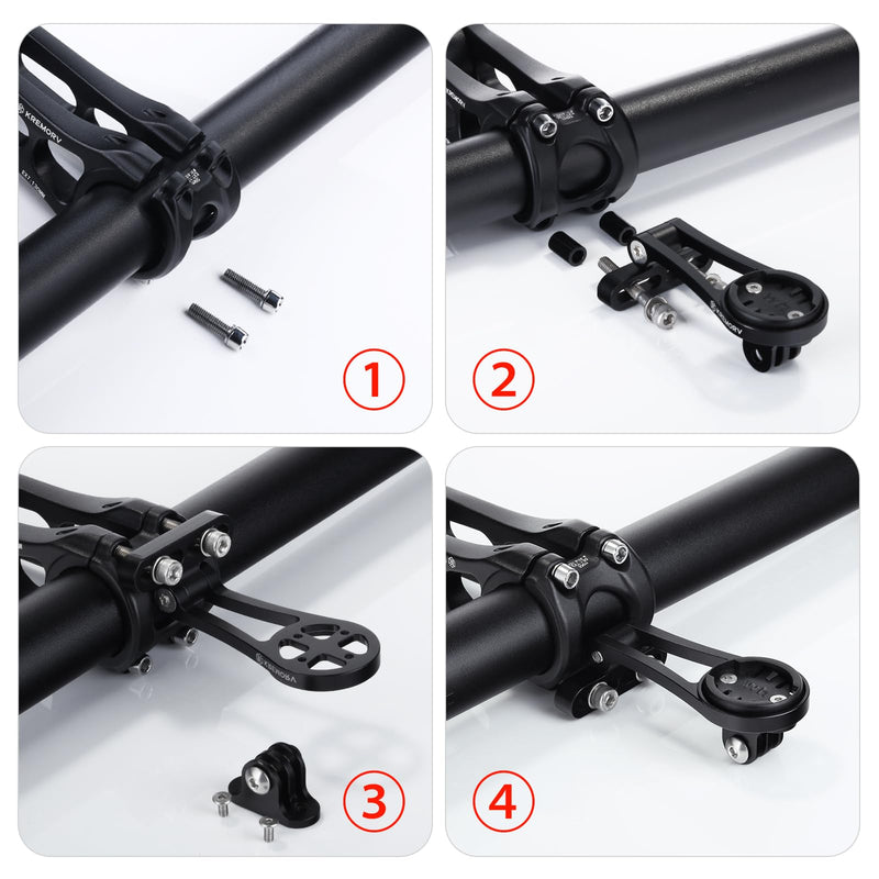 Bike Mount for Wahoo Elemnt, Bolt, Roam, Mini - Adjustable Aluminum Alloy Bicycle Computer Mount Black