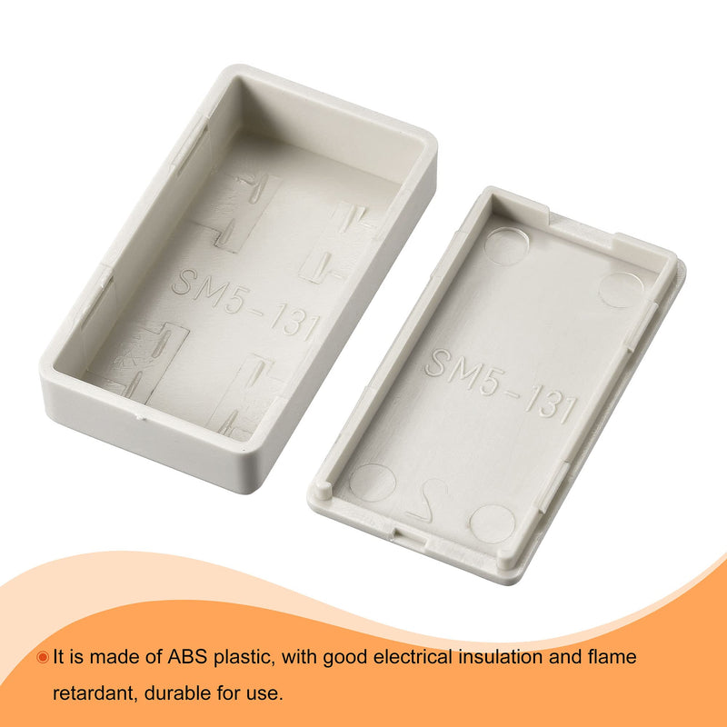 sourcing map Pack of 3 Dustproof Mini Junction Box 50x27x14mm ABS for Electrical Project Grey