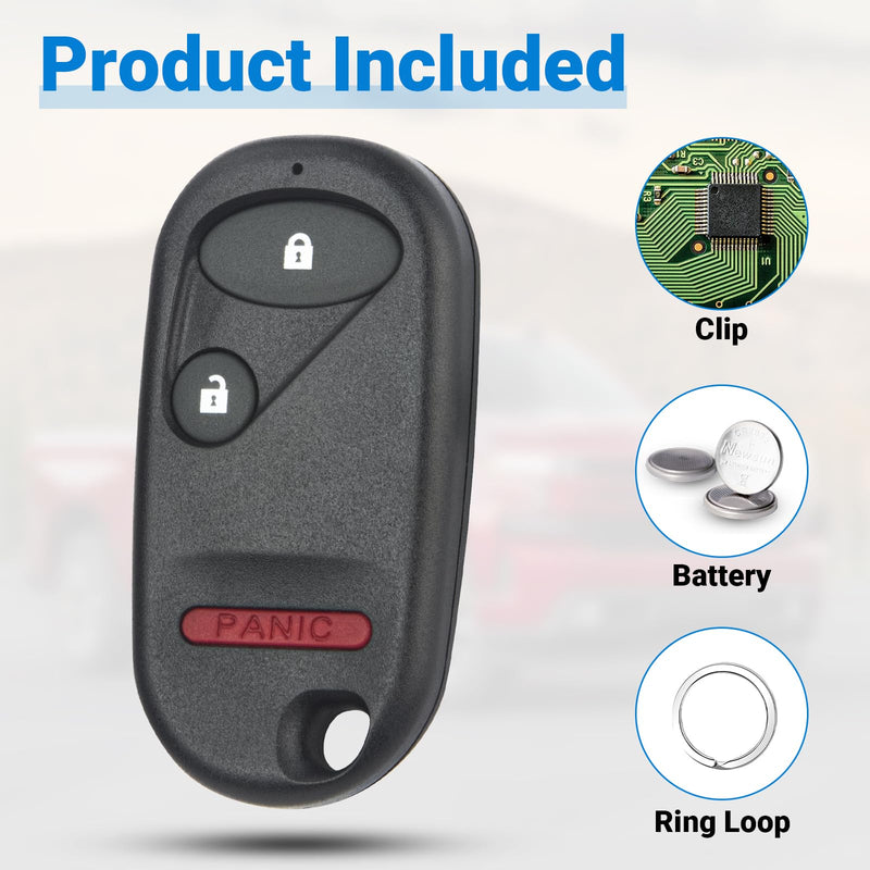 Key Fob Replacement Compatible with 2001-2005 Honda Civic DX EX LX/ 2003-2007 Honda Pilot NHVWB1U523 Keyless Entry Remote Control NHVWB1U521 (2-Pack)