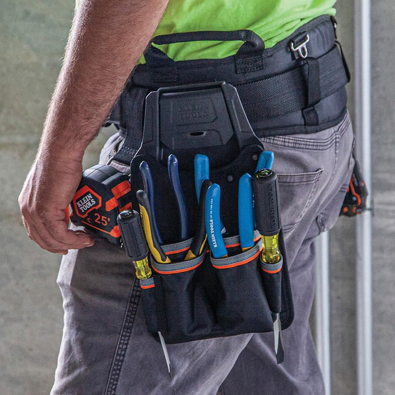 Klein Tools 55919 Electrician Tool Belt for use with Modular Pouches from Klein Tools Click Lock Modular System, Size L Large Tool Belt