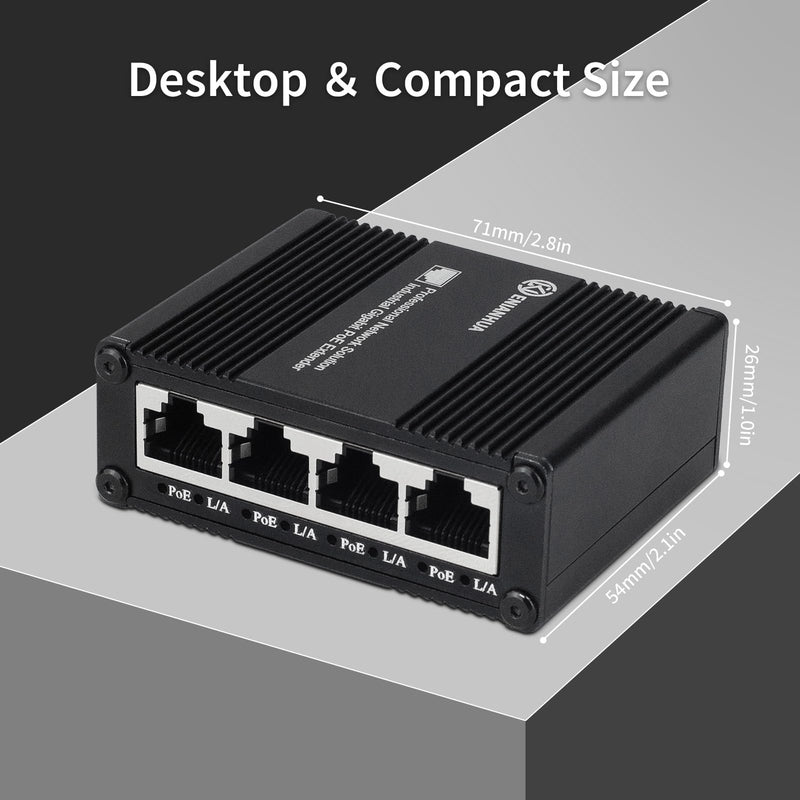Mini Gigabit PoE Extender, IEEE802.3af/at/bt Network PoE Switch Signal Extender, 10/100/1000Mbps, Support PoE Network Extension 100m(328ft), Plug and Play, for Security Systems IP Camera