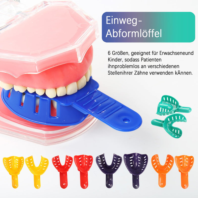 Dental Impression Tray, Plastic Perforated Trays | Pack of 12 Plastic Teeth Imprint Trays for Whitening Splints for Adults and Children