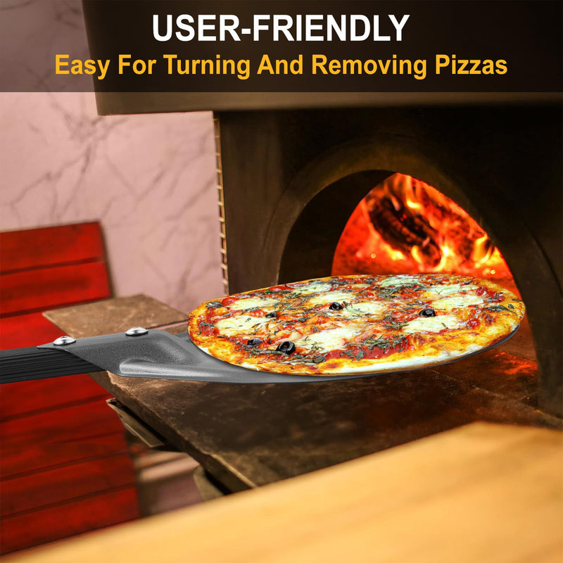 Pizza Turning Peel with Vintage Embossed Initials – Ideal for Outdoor Pizza Ovens – Perfect Pizza Turning Tool and Great Father's Day Gift and BBQ Stocking Stuffer (M) M