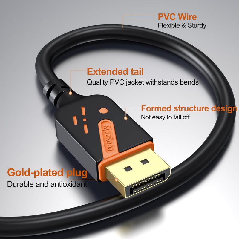 4K DisplayPort to HDMI Cable, 6FT, 10-Pack, Gold-Plated | 4K UHD Video & Audio. Gold-plated Connectors. Uni-directional DP to HDMI. Works with PC, Monitor, HDTV, Projector. Orange