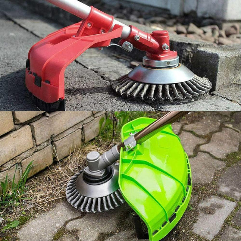 Trade-Shop Steel Wire Brush Head Weed Brush 15 cm x 2.54 cm Including Adapter Set Compatible with Stihl FS-55 FS-56 FS-80 FS-85 FS-90R FS-100 F-108
