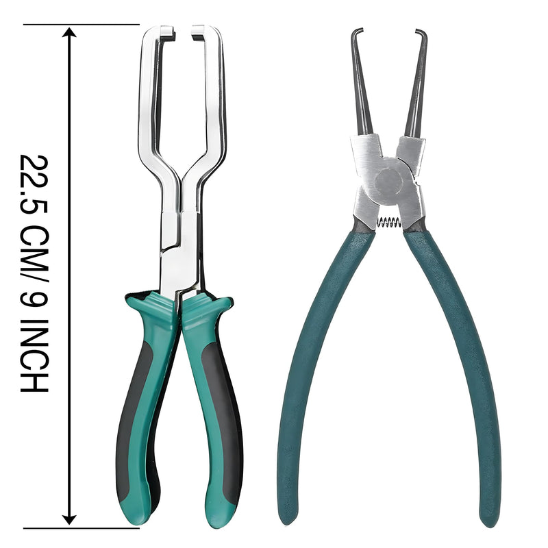 2 Pcs 9 Inch Electrical Disconnect Pliers Automotive Hose Disconnect Plier Fuel Line Petrol Clip Pipe Pliers Fuel Line Petrol Clip Pipe Pliers Hose Pipe Clamp Clip Fuel Filter Caliper