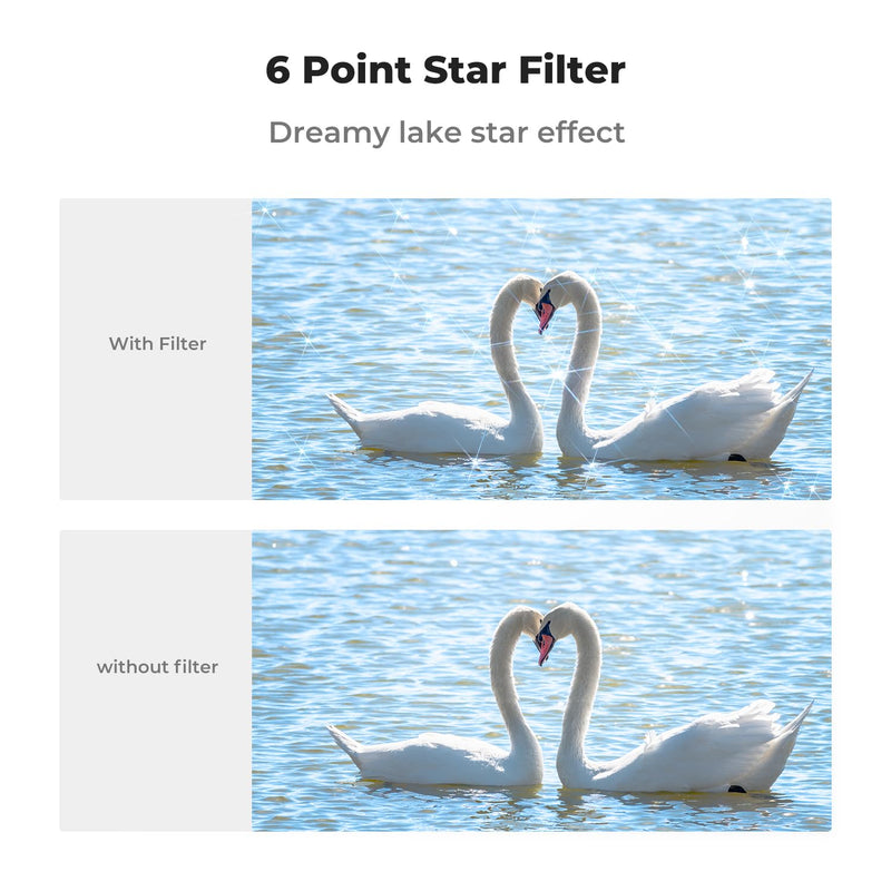K&F Concept 82mm Star Filters Kit (3pcs) 4 Points 6 Points 8 Points Cross Screen Starburst Filters Set -18 Layer Coating Ultra Slim Optical Glass Camera Lens Filter with 3 Cleaning Cloth