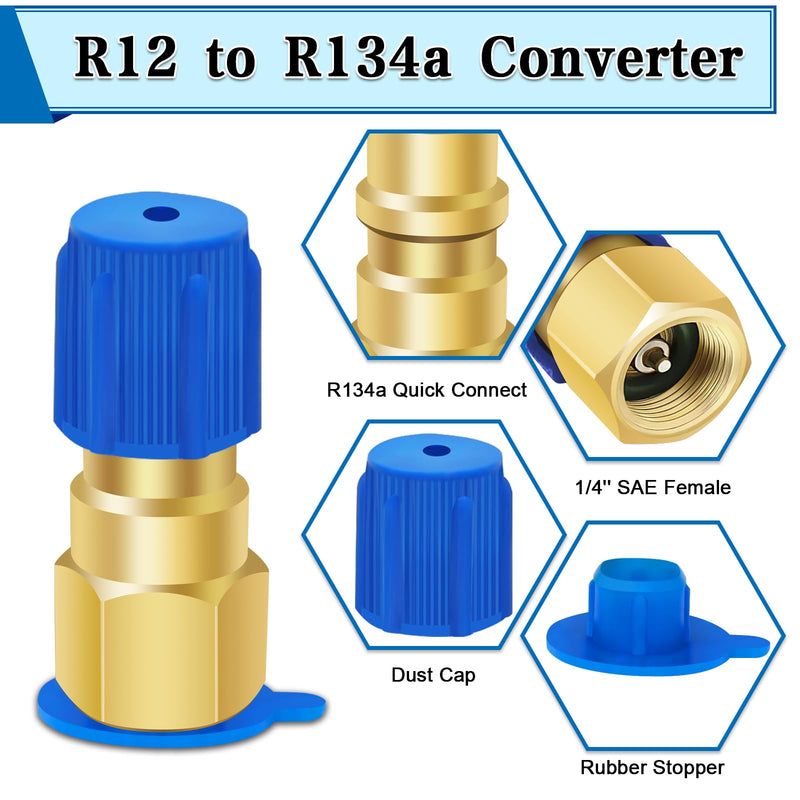 A/C Retrofit Valve Kit-Refrigerant Retrofit Valve Set, with R12 to R134A Low Side Adapter, BPV31 Bullet Piercing Valve, for HVAC Refrigerant System R12 R22 R502 R134A