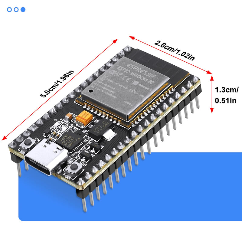 4 Pack ESP32 Board ESP32-32S WROOM Module CP2012 USB C 38 Pin WiFi+Blue Tooth Type-C Interface ESP32-DevKitC-32 Development Board STA/AP/STA+AP 4 Pack